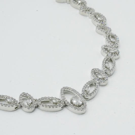 Silver Eclipse Collar Necklace