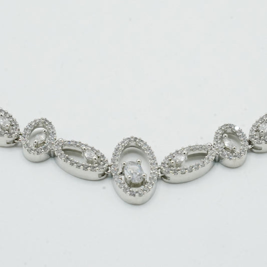 Silver Eclipse Collar Necklace